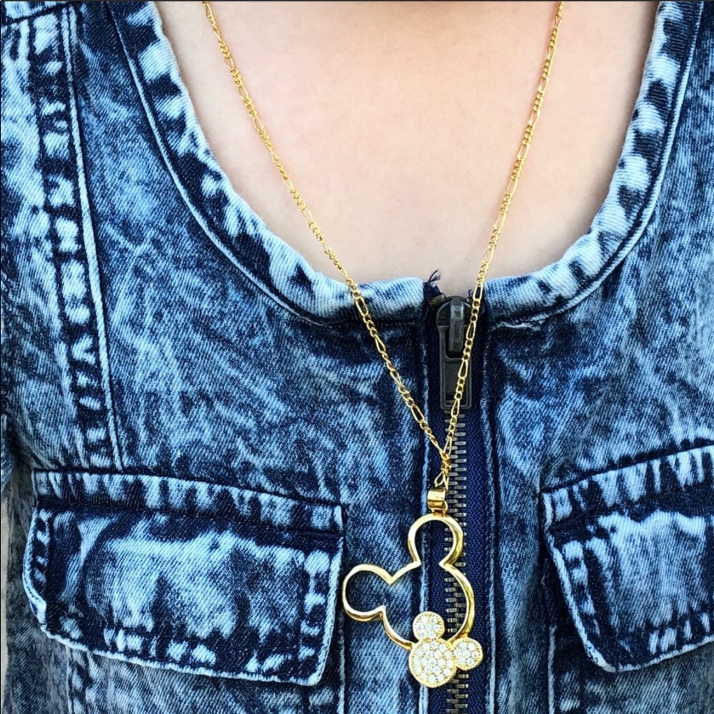 🔲18k Gold Filled Minnie Mouse chain necklace 🔲 - Picture 2 of 4